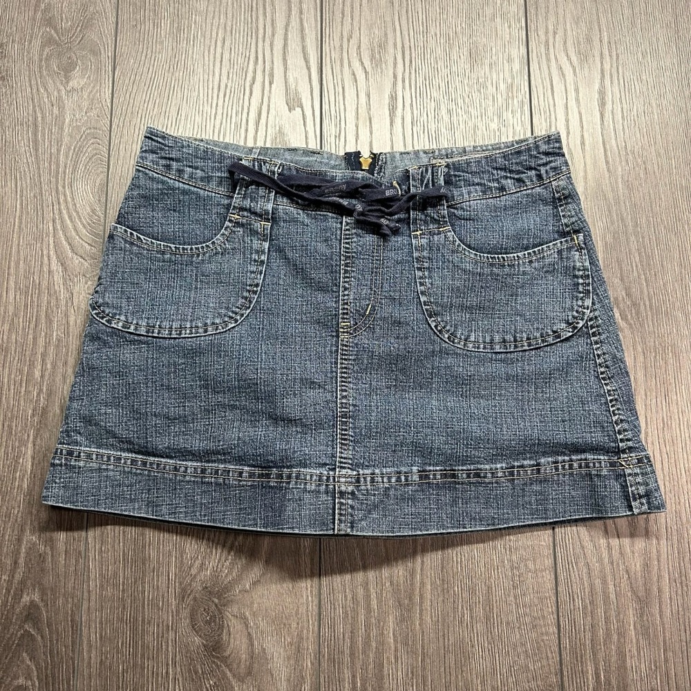 Brody Jeans Women Blue Denim Skort Size 5 Y2K Mini Skirt Shorts Exposed Zipper